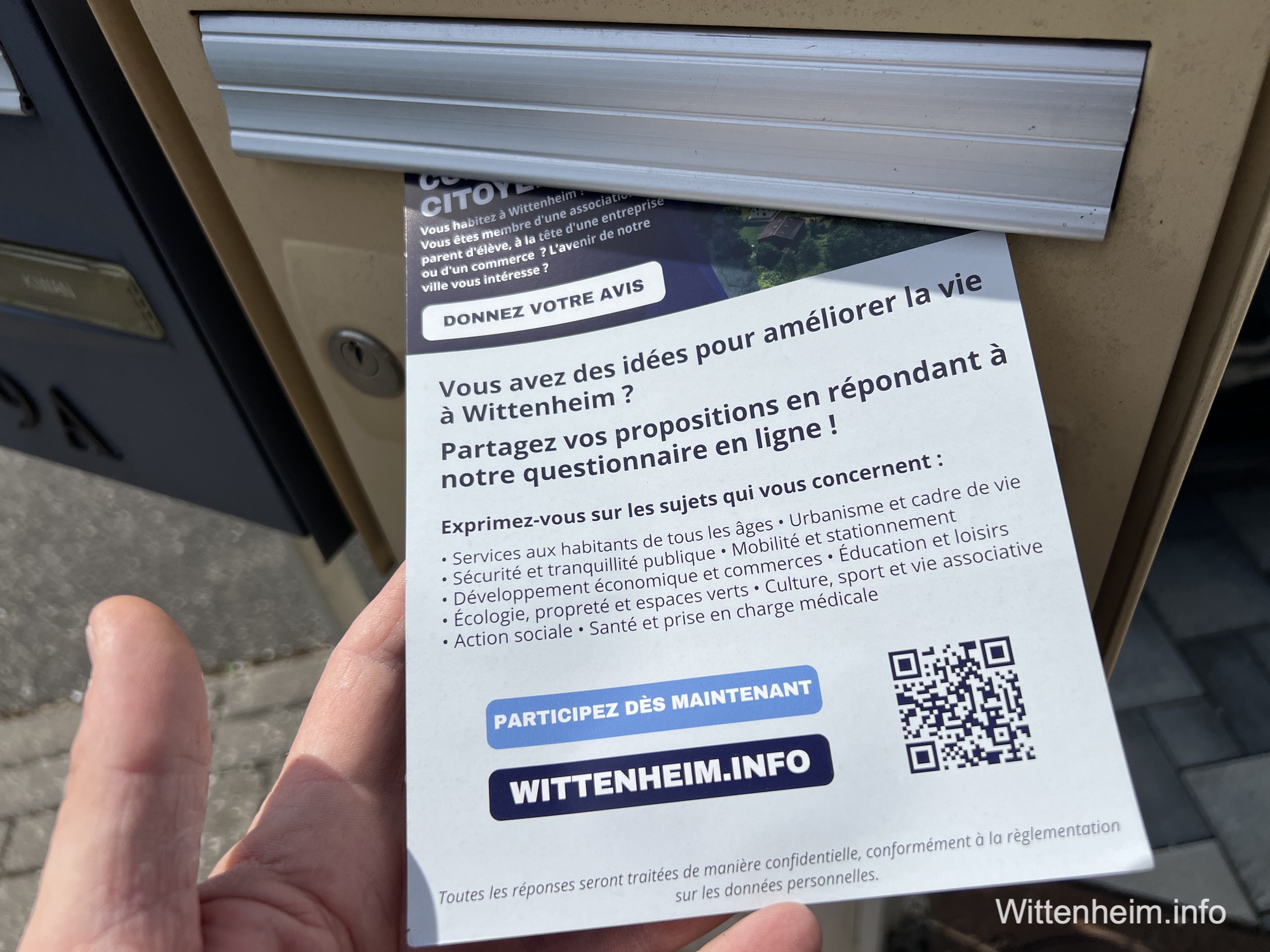 La consultation est aussi dans vos boîtes aux lettres